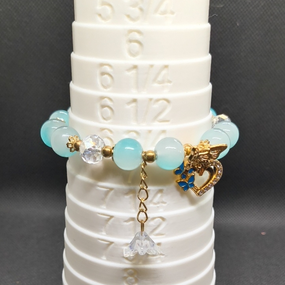 Elegant Gold and Blue Charm Bracelet